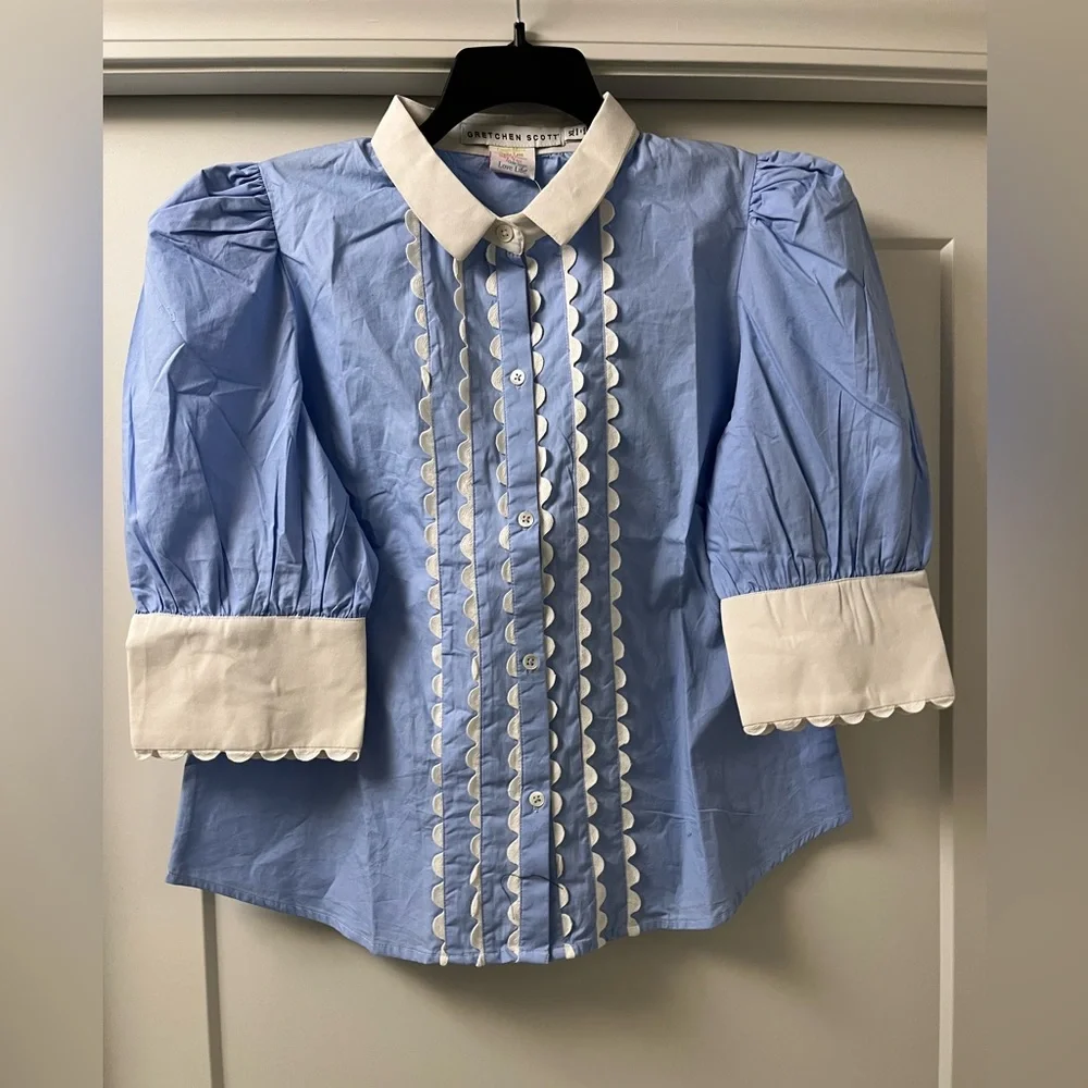 Gretchen Scott RICK RACK ROCK BLOUSE-NWT-size XL - Picture 4 of 7